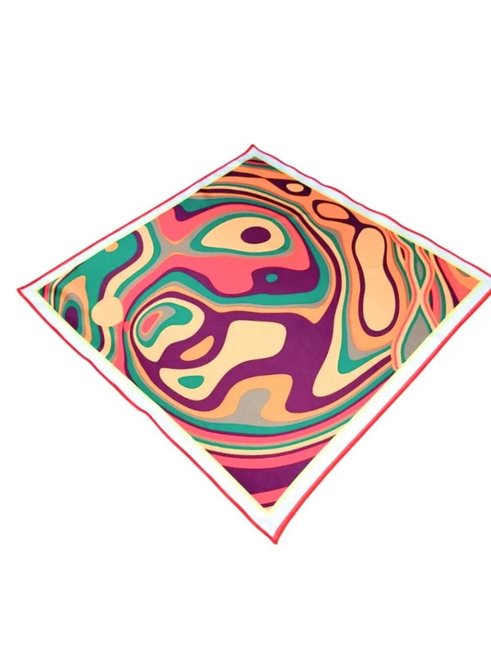 Emerald & Purple Marble Swirl Square Scarf 48x48cm | Custom Design Bandana NWOT